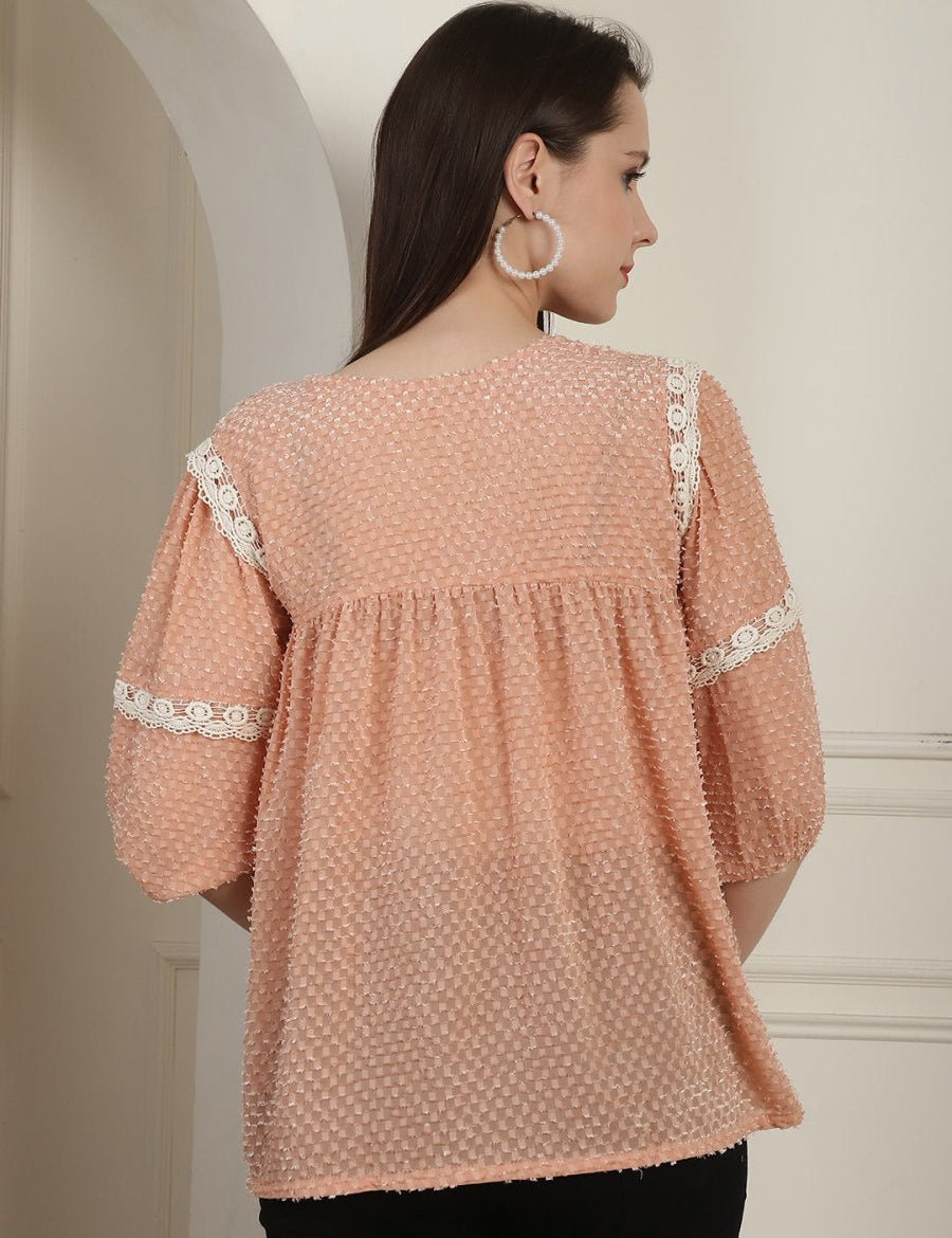 Green Peplum Women's Top - JNT_2023Peach_XS