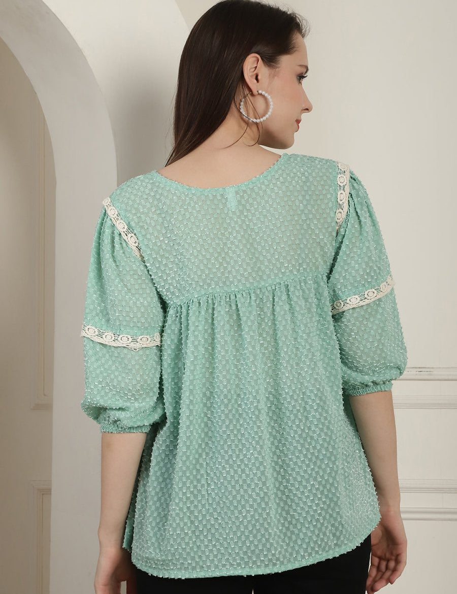 Green Peplum Women's Top - JNT_2023Green_XS