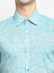 Green Solid Half Sleeve Shirt for Men - SF_783Green_S