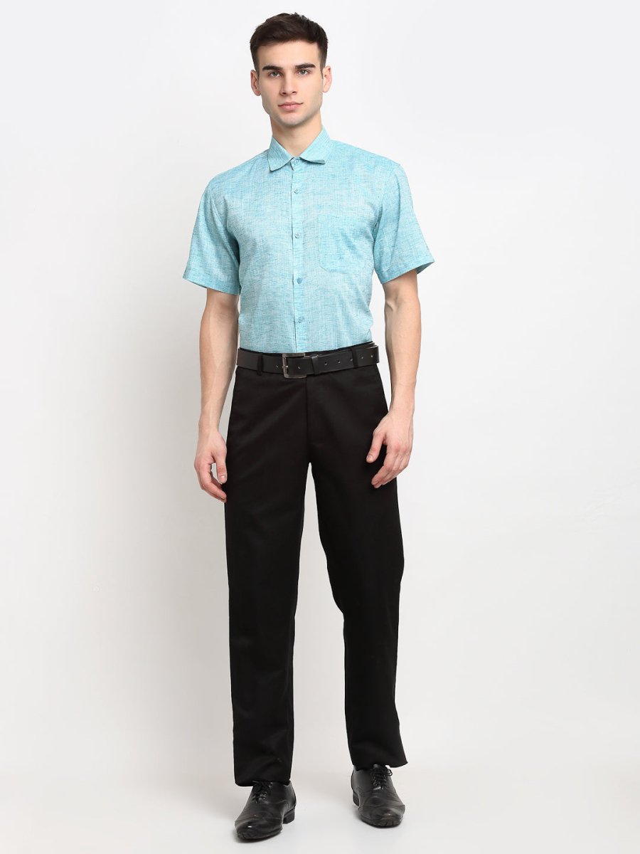 Green Solid Half Sleeve Shirt for Men - SF_783Green_S