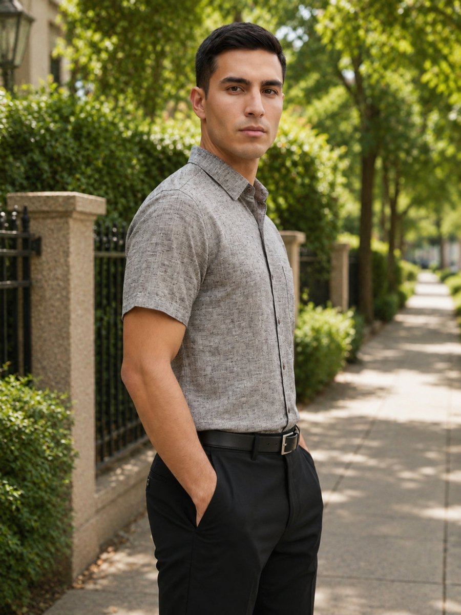 Grey Cotton Formal Shirt For Men - SF_783Grey_S
