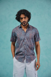 Grey Printed Casual Shirt - SF_909Grey_S