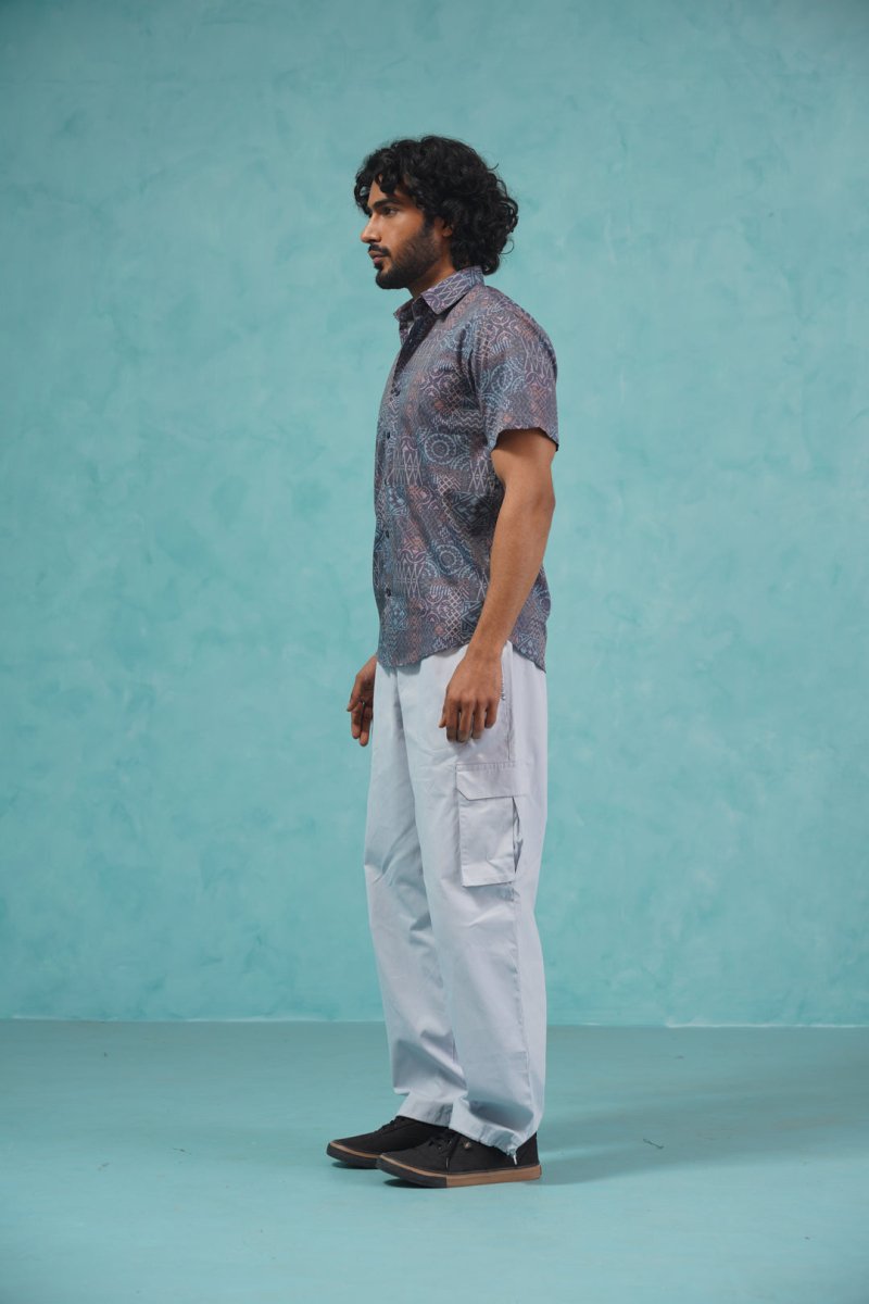 Grey Printed Casual Shirt - SF_909Grey_S
