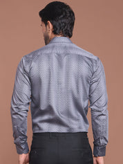 Grey Printed Cotton Shirt for Men - SF_9044Grey_S