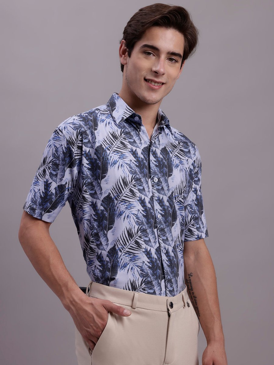 Grey Printed Party Shirt for Men - SF_885Grey_S