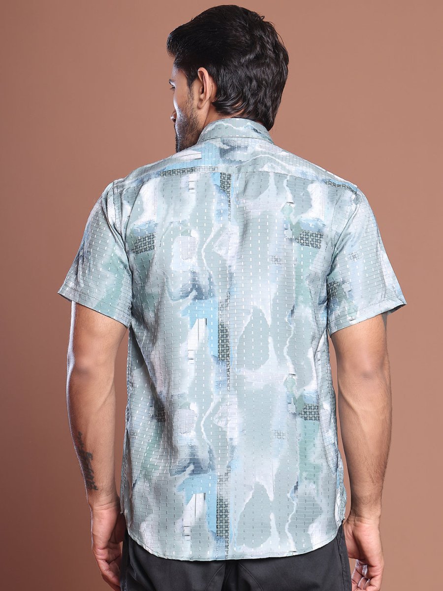 Grey Printed Party Shirt for Men - SF_9039Grey_S