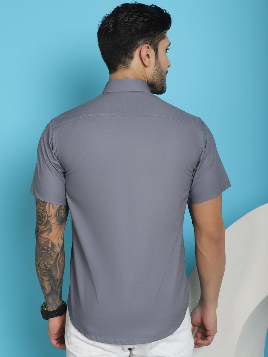 Grey Printed Party Shirt for Men - SF_918Grey_S