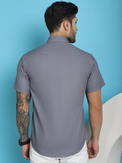 Grey Printed Party Shirt for Men - SF_918Grey_S