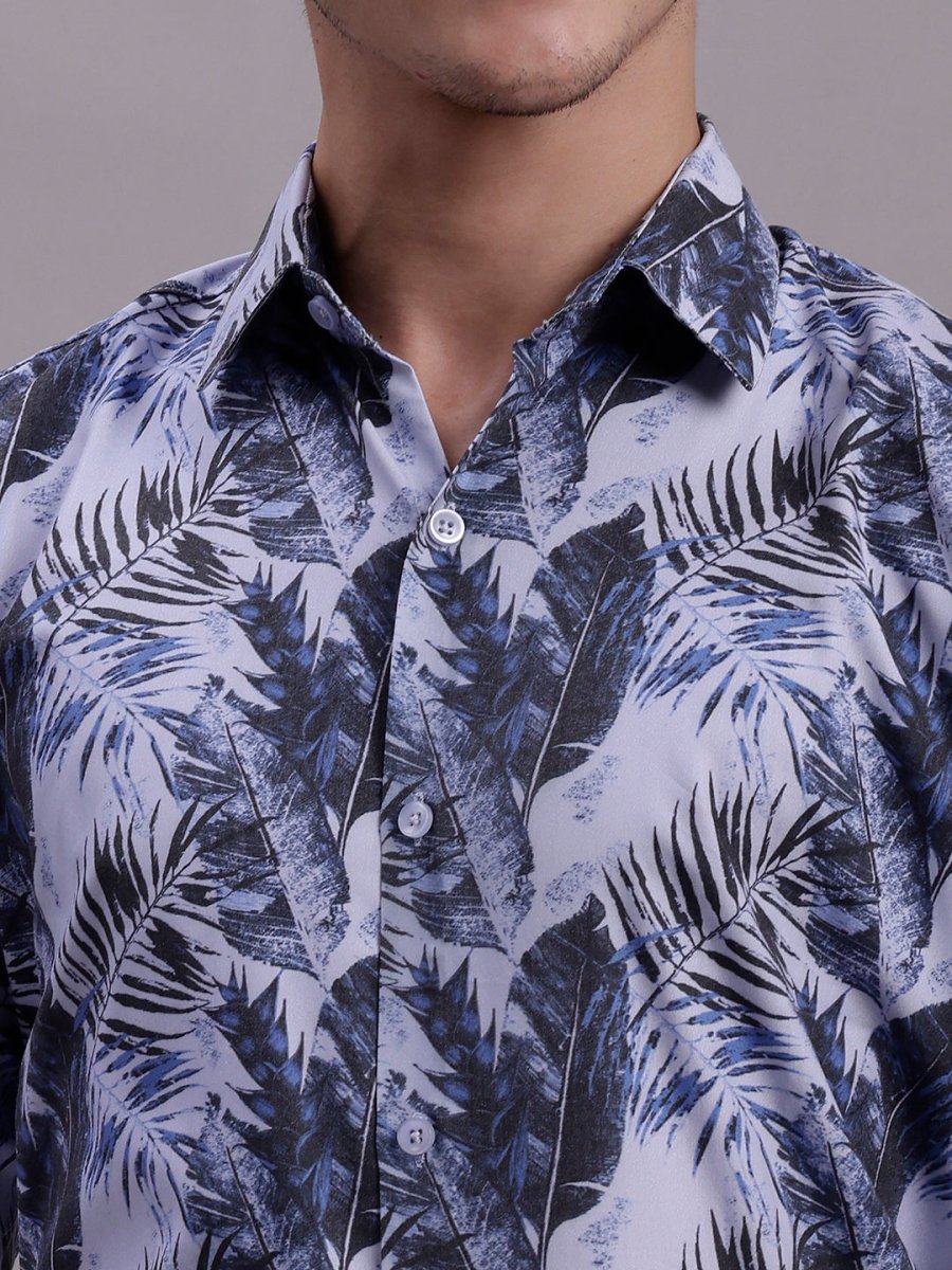 Grey Printed Party Shirt for Men - SF_885Grey_S