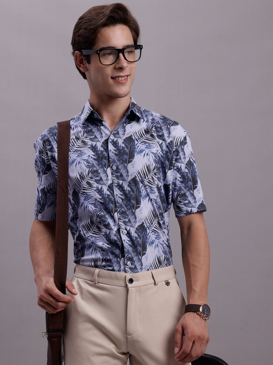 Grey Printed Party Shirt for Men - SF_885Grey_S