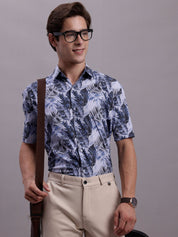 Grey Printed Party Shirt for Men - SF_885Grey_S