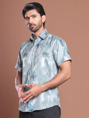 Grey Printed Party Shirt for Men - SF_9039Grey_S
