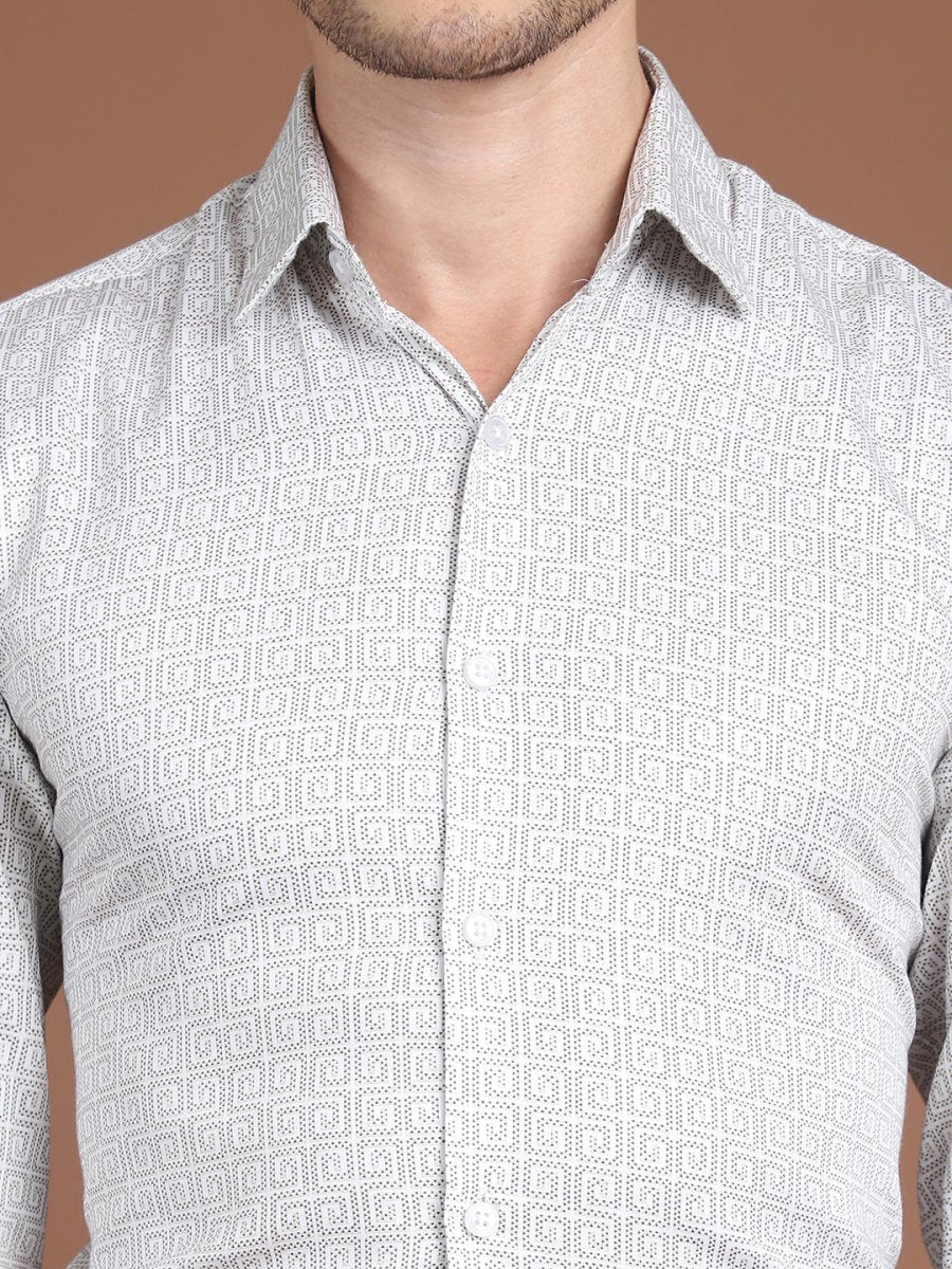 Grey Printed Stylish Shirt for Men - SF_9028Grey_S