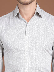 Grey Printed Stylish Shirt for Men - SF_9028Grey_S