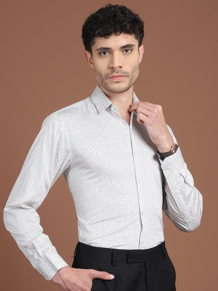 Grey Printed Stylish Shirt for Men - SF_9028Grey_S