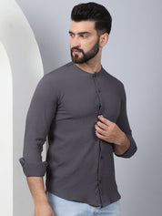 Grey Self Design Cotton Formal Shirt for Men - SF_963Grey_S