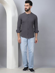 Grey Self Design Cotton Formal Shirt for Men - SF_963Grey_S