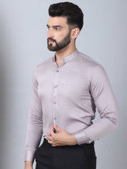 Grey Solid Cotton Formal Shirt for Men - SF_927Light-Grey_S