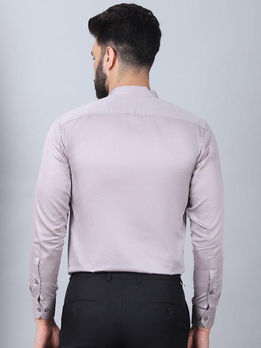 Grey Solid Cotton Formal Shirt for Men - SF_927Light-Grey_S