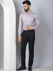 Grey Solid Cotton Formal Shirt for Men - SF_927Light-Grey_S