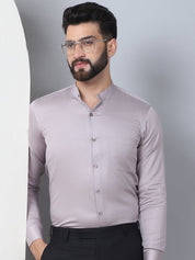 Grey Solid Cotton Formal Shirt for Men - SF_927Light-Grey_S