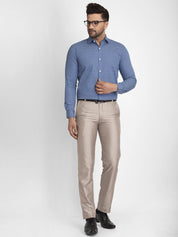 Indian Needle Blue Men's Cotton Printed Formal Shirts - SF_428Blue_S