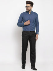 Indian Needle Blue Men's Cotton Solid Button Down Formal Shirts - SF_753Teal_S