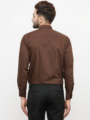 Indian Needle Coffee Formal Shirt with black detailing - SF_411Coffee_S