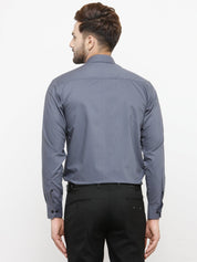 Indian Needle Grey Formal Shirt with black detailing - SF_411Grey_S