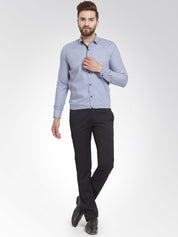 Indian Needle Light Grey Formal Shirt with black detailing - SF_411Light-Grey_S