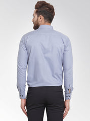 Indian Needle Light Grey Formal Shirt with black detailing - SF_411Light-Grey_S