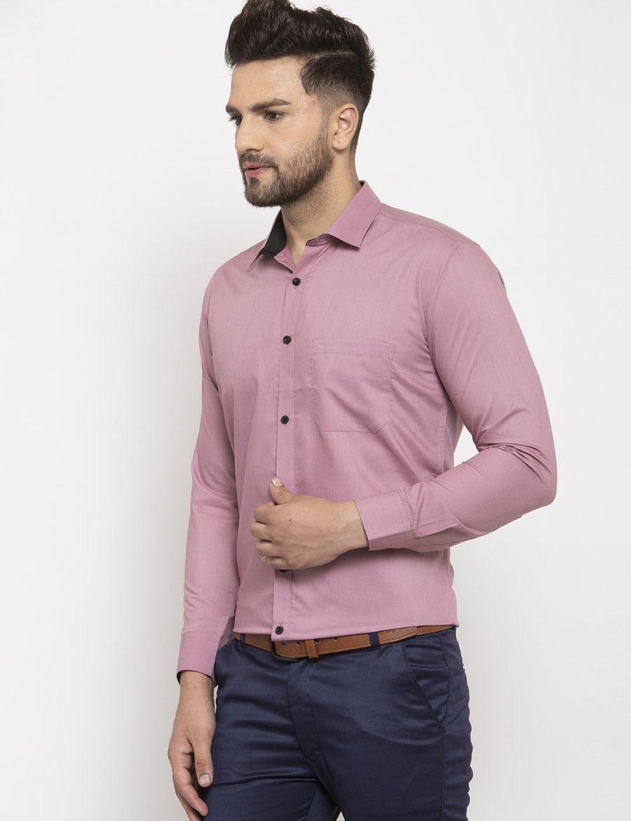 Indian Needle Magenta Formal Shirt with black detailing - SF_411Magenta_S