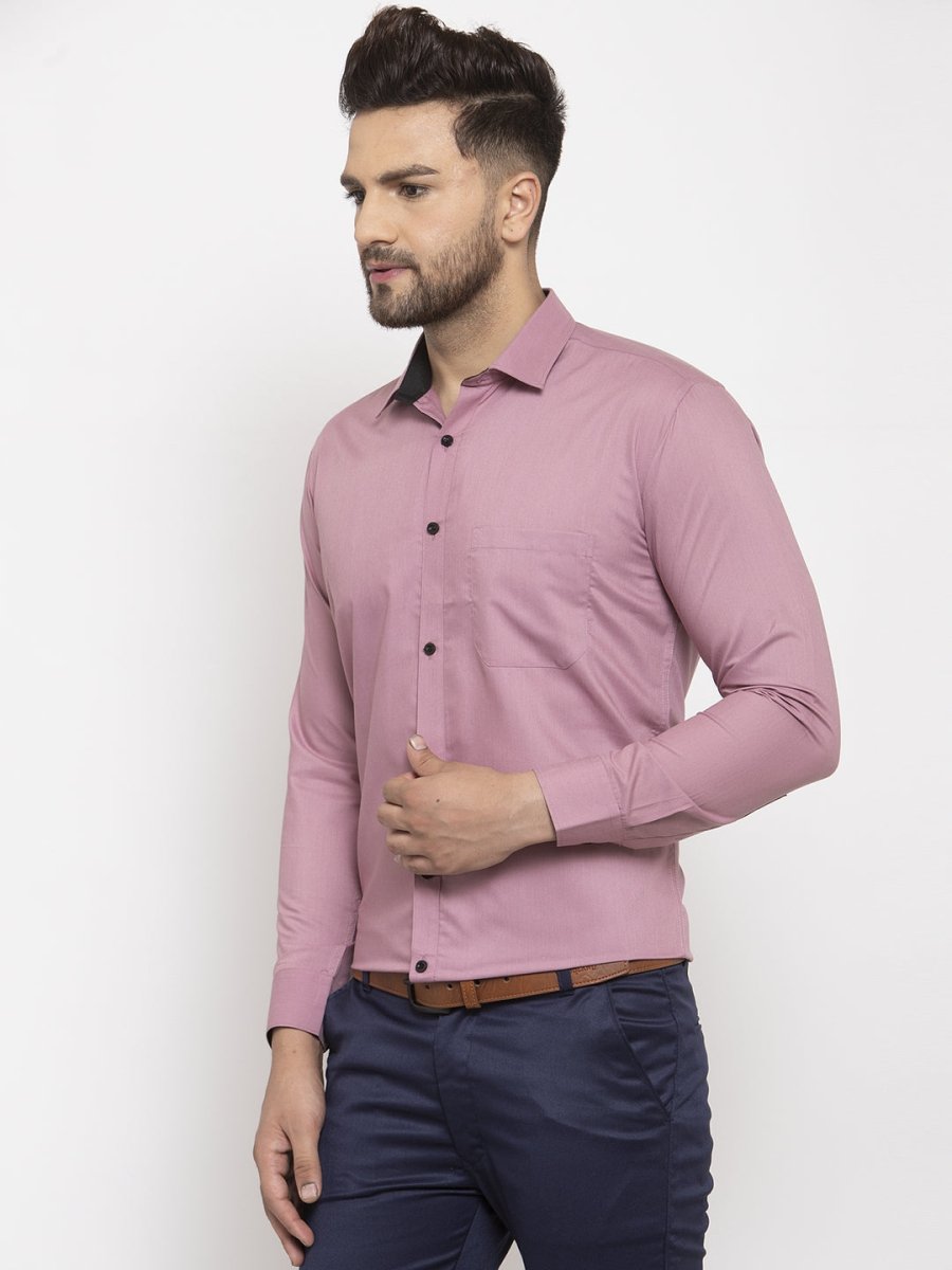 Indian Needle Magenta Formal Shirt with black detailing - SF_411Magenta_S