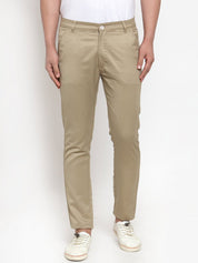 Indian Needle Men Beige Slim Fit Formal Trousers - FGP_253Beige_30