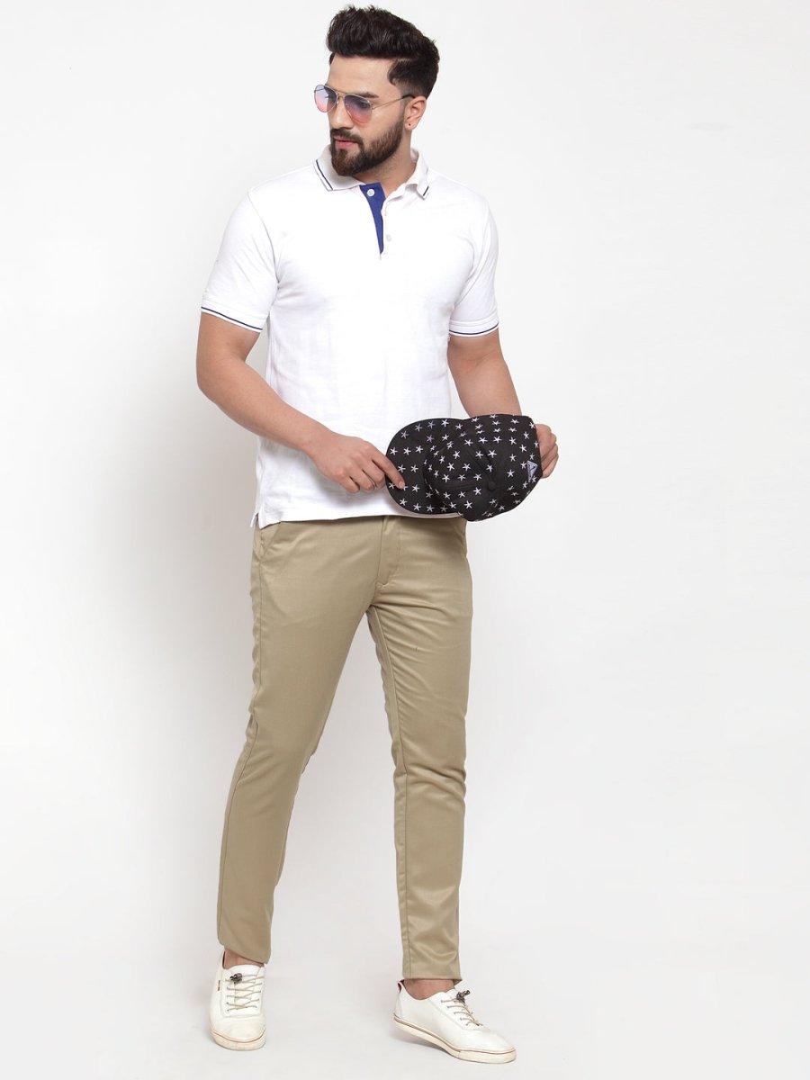 Indian Needle Men Beige Slim Fit Formal Trousers - FGP_253Beige_30