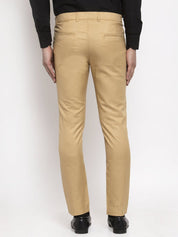 Indian Needle Men's Beige Cotton Solid Formal Trousers - FGP_258Beige_30