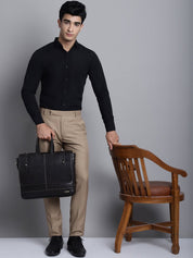 Indian Needle Men's Beige Tapered Fit Formal Trousers - FGP_275Beige_30