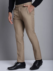Indian Needle Men's Beige Tapered Fit Formal Trousers - FGP_275Beige_30