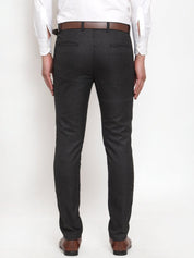 Indian Needle Men's Black Checked Formal Trousers - GP_254Black_30