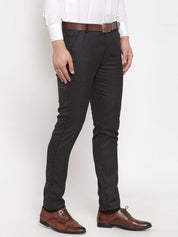 Indian Needle Men's Black Checked Formal Trousers - GP_254Black_30