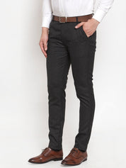 Indian Needle Men's Black Checked Formal Trousers - GP_254Black_30