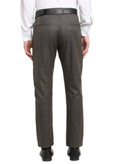 Indian Needle Men's Black Cotton Checked Formal Trousers - FGP_267Charcoal_30