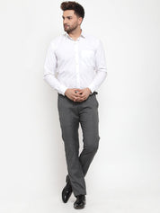 Indian Needle Men's Black Cotton Solid Formal Trousers - FGP_256Charcoal_30