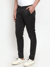 Indian Needle Men's Black Solid Formal Trousers - FGP_253Black_30