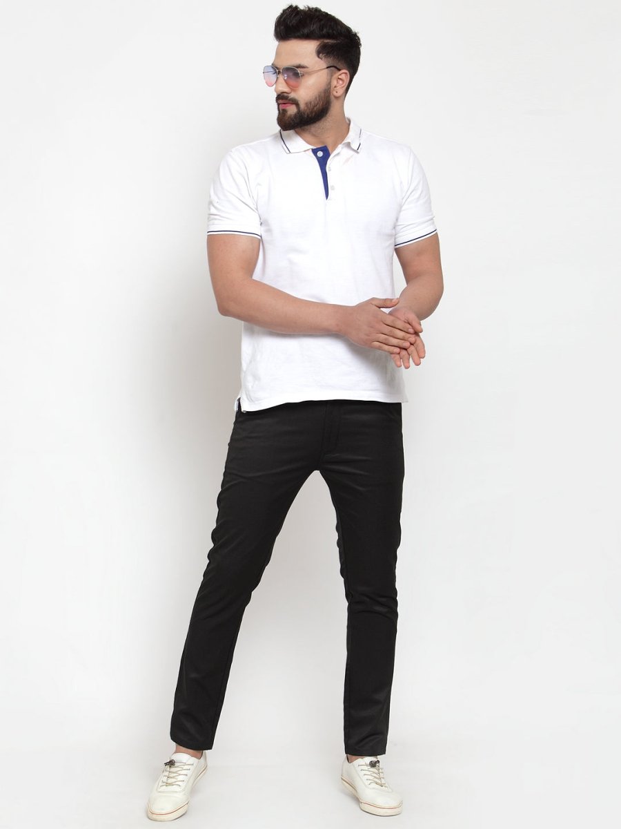 Indian Needle Men's Black Solid Formal Trousers - FGP_253Black_30