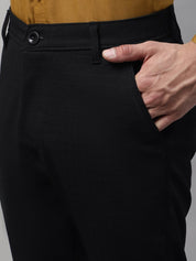 Indian Needle Men's Black Tapered Fit Formal Trousers - FGP_276Black_30