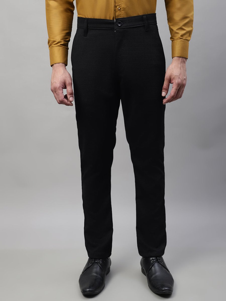 Indian Needle Men's Black Tapered Fit Formal Trousers - FGP_276Black_30
