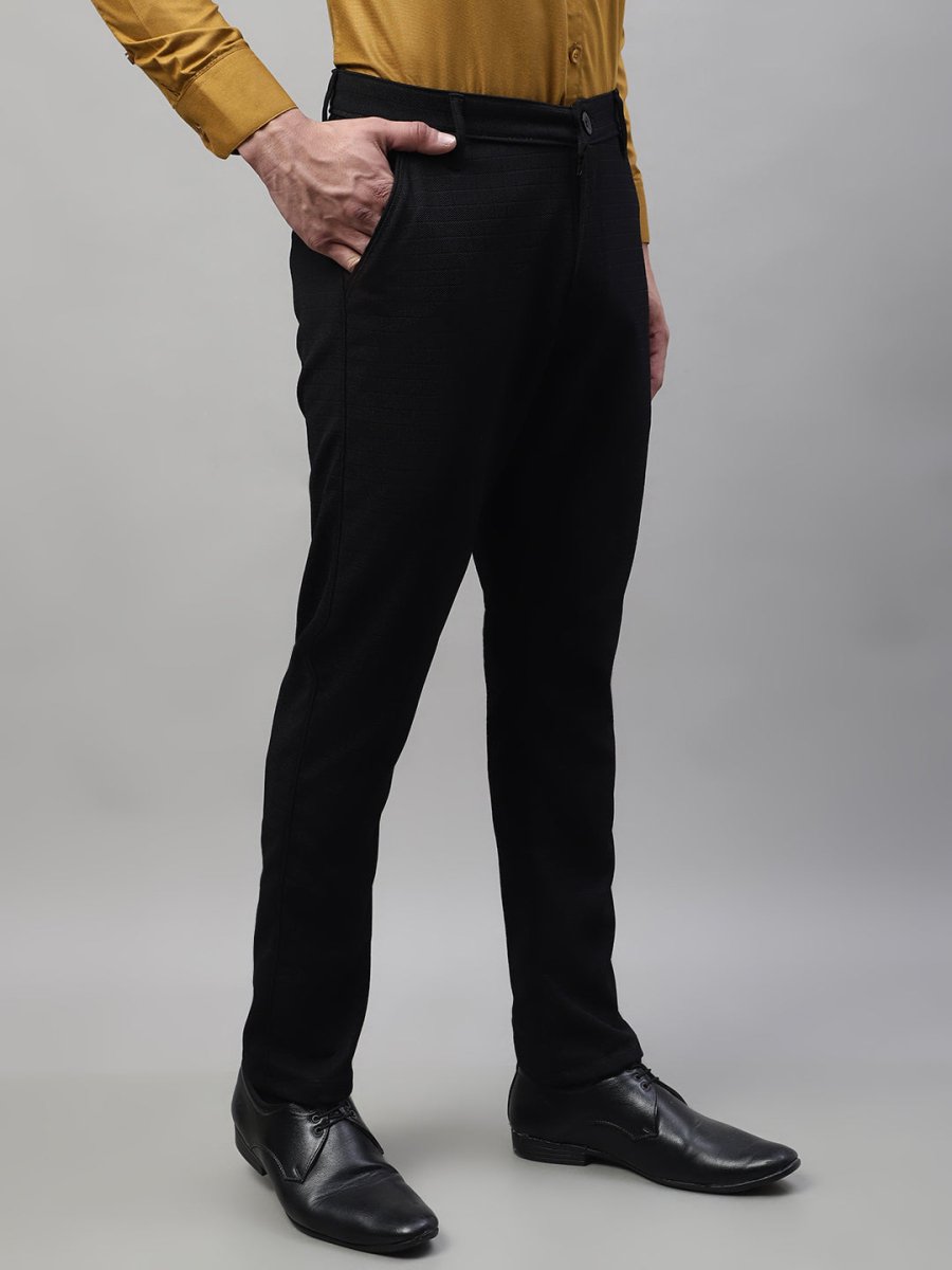 Indian Needle Men's Black Tapered Fit Formal Trousers - FGP_276Black_30