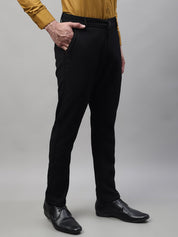 Indian Needle Men's Black Tapered Fit Formal Trousers - FGP_276Black_30