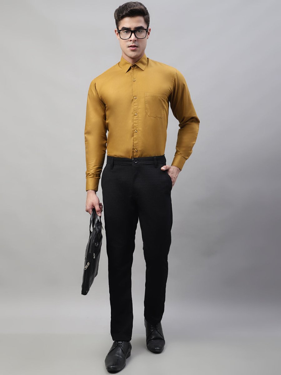 Indian Needle Men's Black Tapered Fit Formal Trousers - FGP_276Black_30